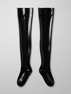 Elegant styling of Allure Alluring Kitten Wet Look Suspender Stockings that enhance the silhouette, making them a stylish addition to lingerie collections.