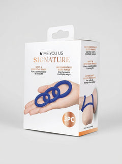 Me You Us Signature The Chubby Silicone Cock Ring 3Pc Set, luxury three-piece cock ring set