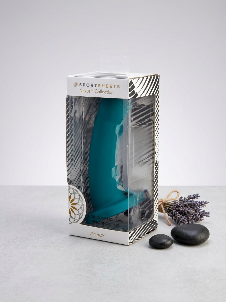 Sportsheets Merge Collection - Lennox - 8" Hollow Vibrating Silicone Dildo, premium silicone design