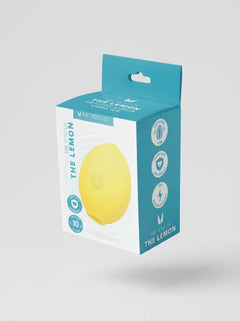 Close-up view of Me You Us The Lemon Clitoral Suction Stimulator, highlighting its adorable lemon-shaped design and advanced air pulse massager features for exquisite clitoral suction stimulation.