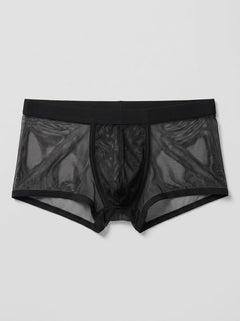 Micro Mini Pouch Short by Scandals, close-up of premium mesh fabric and pouch detailing