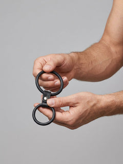 Elegant and soft PVC Duo Cock & Ball Ring by Blue Line, offering a comfortable fit and superior erection support.