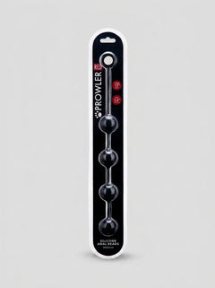 Packaging of Prowler RED Silicone Anal Beads labelled as Medium, reflecting its high-quality materials and classy presentation.