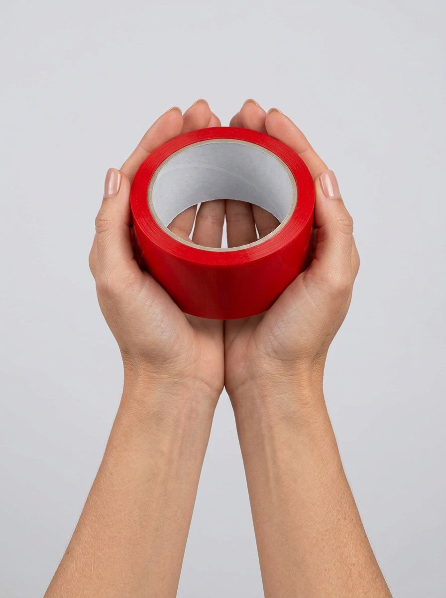 Luxurious Bondage Tape Restraints 20m - Durable PVC, 1 Inch Wide Bondage Tape for Creative Play, Latex-Free Design by Prowler RED.