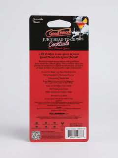 GoodHead Juicy Head Cocktails Dry Mouth Salivating Oral Spray Sex on the Beach To-Go packaging rear view