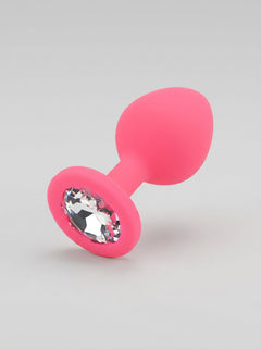 Toosh Silicone Butt Plug with Clear Gem Base - 3 colours and 3 sizes available, seamless silicone butt plug finish