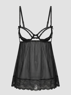 Seven Til Midnight Glitterati sparkly babydoll and thong set featuring shimmering fabric and delicate lace details.