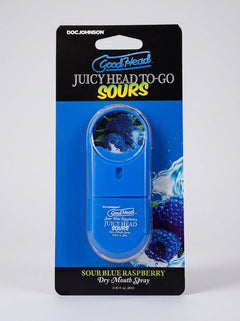 GoodHead Juicy Head Sours Dry Mouth Salivating Spray Sour Blue Raspberry 9ml boxed to-go spray