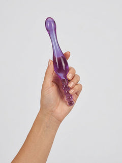 Smoothy Prober Double-Ended Textured Jelly Anal Dildo, luxury translucent pink double-ended anal dildo