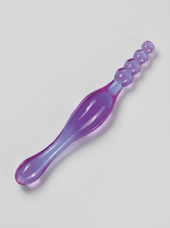 Smoothy Prober Double-Ended Textured Jelly Anal Dildo, non-vibrating double-ended anal dildo for intimate play
