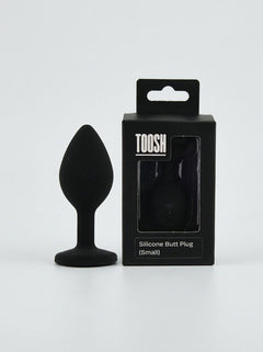 Toosh Silicone Butt Plug with Clear Gem Base - 3 colours and 3 sizes available, silicone butt plug with flared safety base