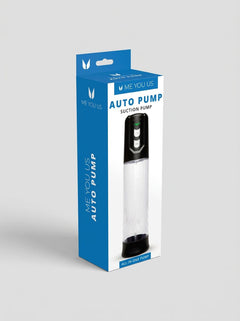 Me You Us Automatic Suction Penis Pump with One-Touch Controls & Measurement Gauge, automatic suction penis pump in clear and multi-colour finish