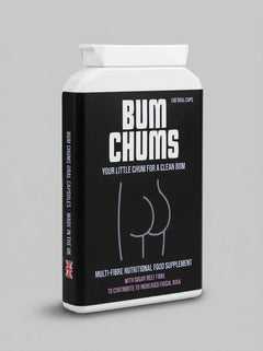 Bum Chums 100 Caps - Luxurious multi-fibre supplement with sugar beet for elegant digestive wellness.