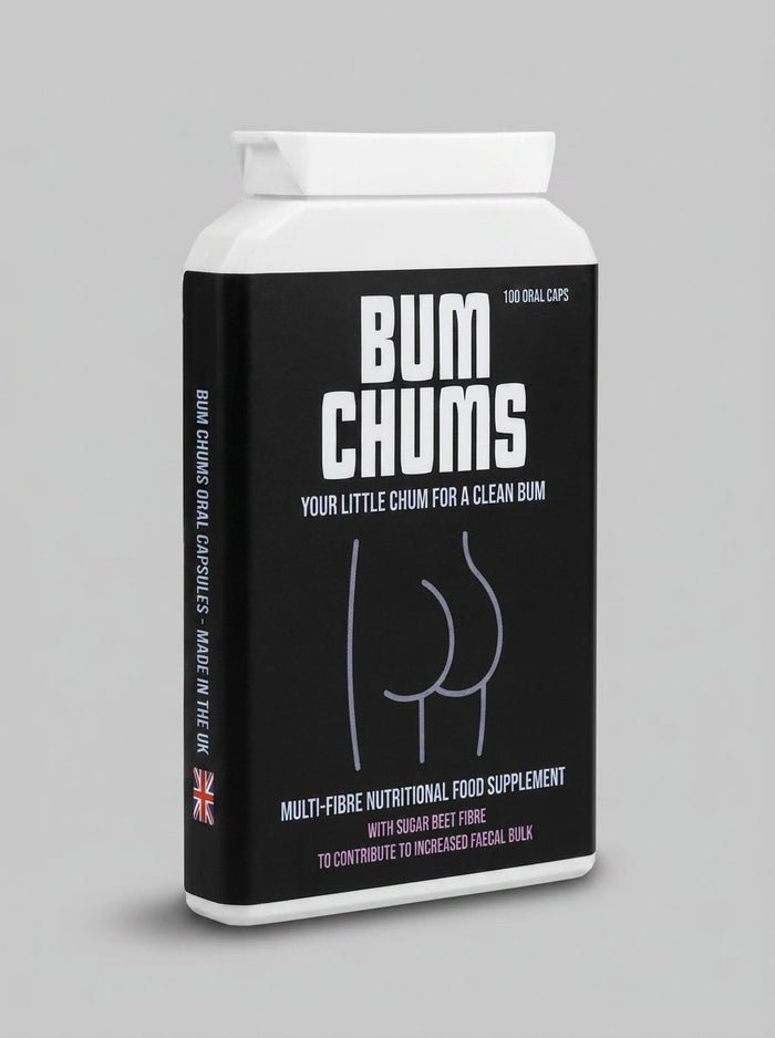 Bum Chums 100 Caps - Luxurious multi-fibre supplement with sugar beet for elegant digestive wellness.