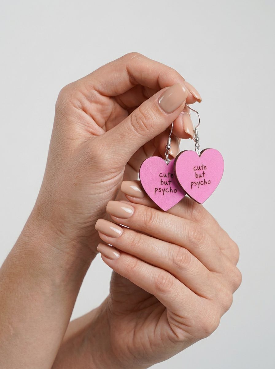 Colorful acrylic dangle drop earrings by Scandals, featuring bold fun designs for a stylish statement accessory.