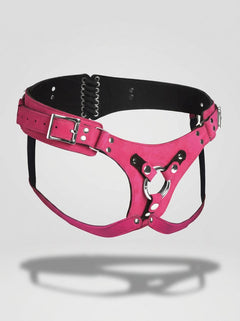 Pink Leather Strap-On Harness in Corset Style-Bodice