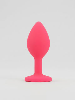 Toosh Silicone Butt Plug with Clear Gem Base - 3 colours and 3 sizes available, small silicone butt plug