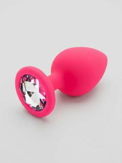 Toosh Silicone Butt Plug with Clear Gem Base - 3 colours and 3 sizes available, stylish silicone butt plug for solo play