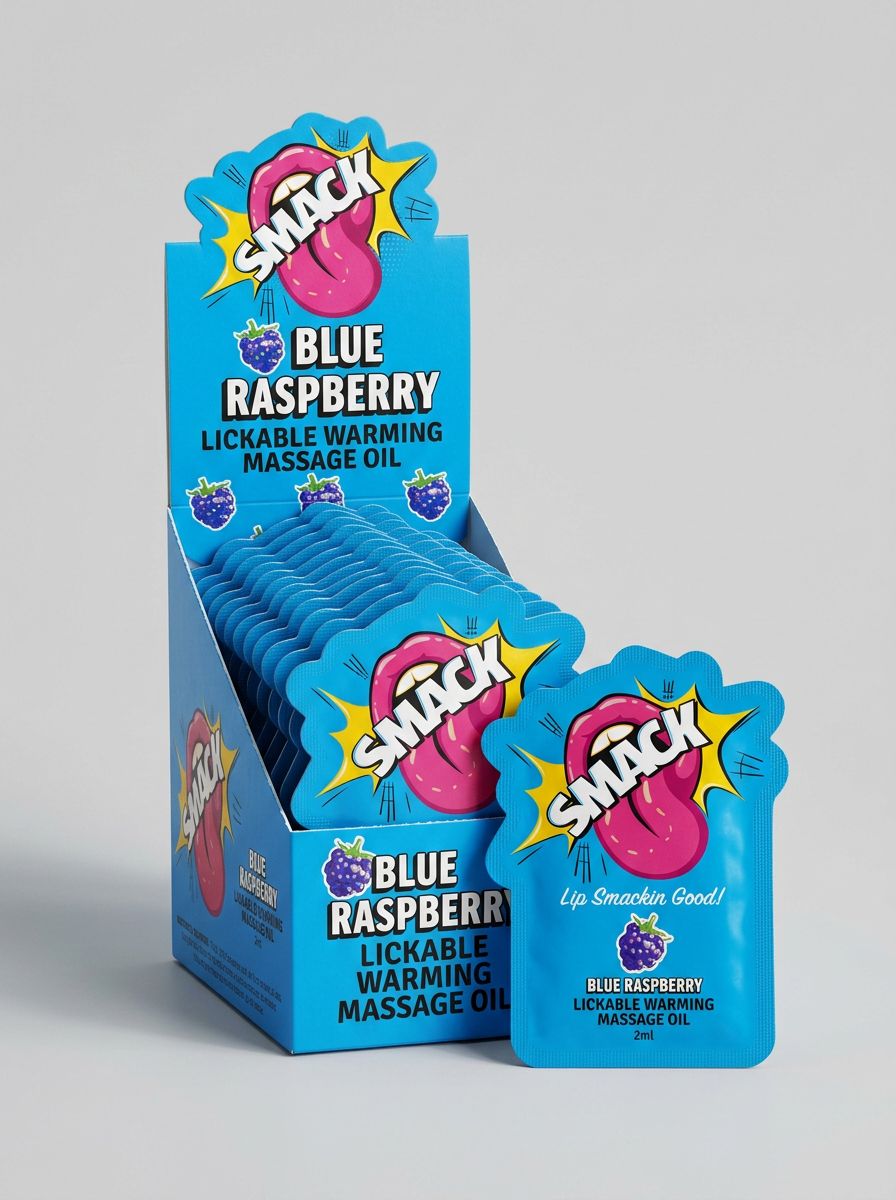 Smack Lickable Warming Massage Oil Blue Raspberry