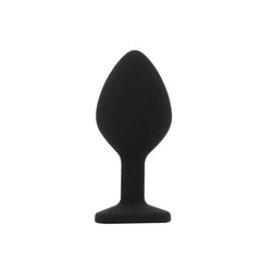 The luxurious Toosh Silicone Butt Plug Set of 3 – Black with Clear Gem Base, offering versatility for temperature play and various pleasures.