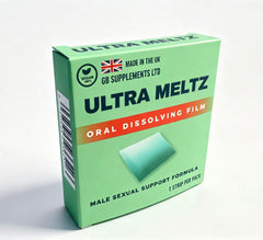 Ultra Meltz Herbal Oral Dissolving Film by GB Supplements, vegan strips for aphrodisiac and enhancer support.