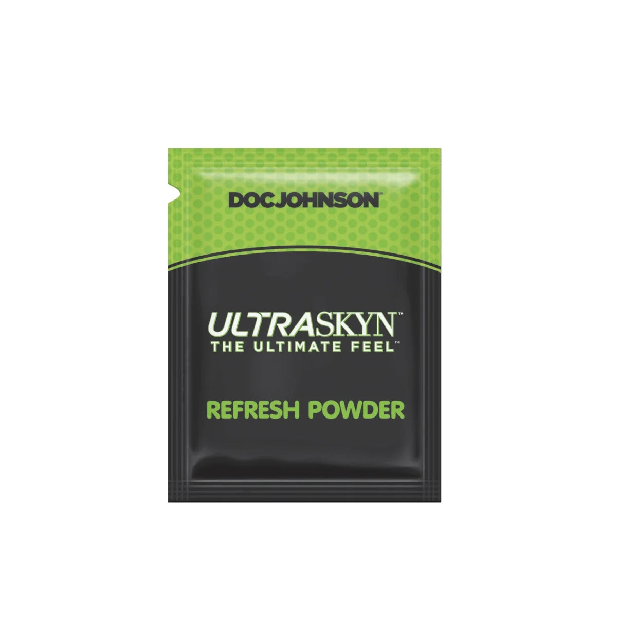a packet of ultraskin refresh powder on a white background