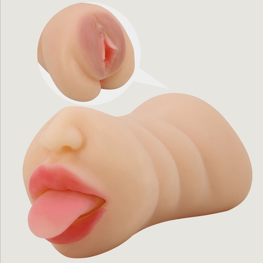 Loving Joy Crazy Bull Sarah dual-entry masturbator featuring realistic mouth and vagina sleeves for enhanced pleasure.