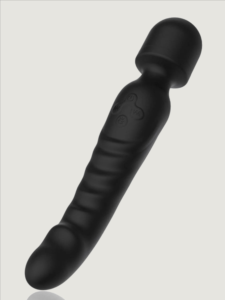 Double-Ended Waterproof Wand & Dildo Vibrator – Heating, 7 Speeds, Flexible Silicone Design
