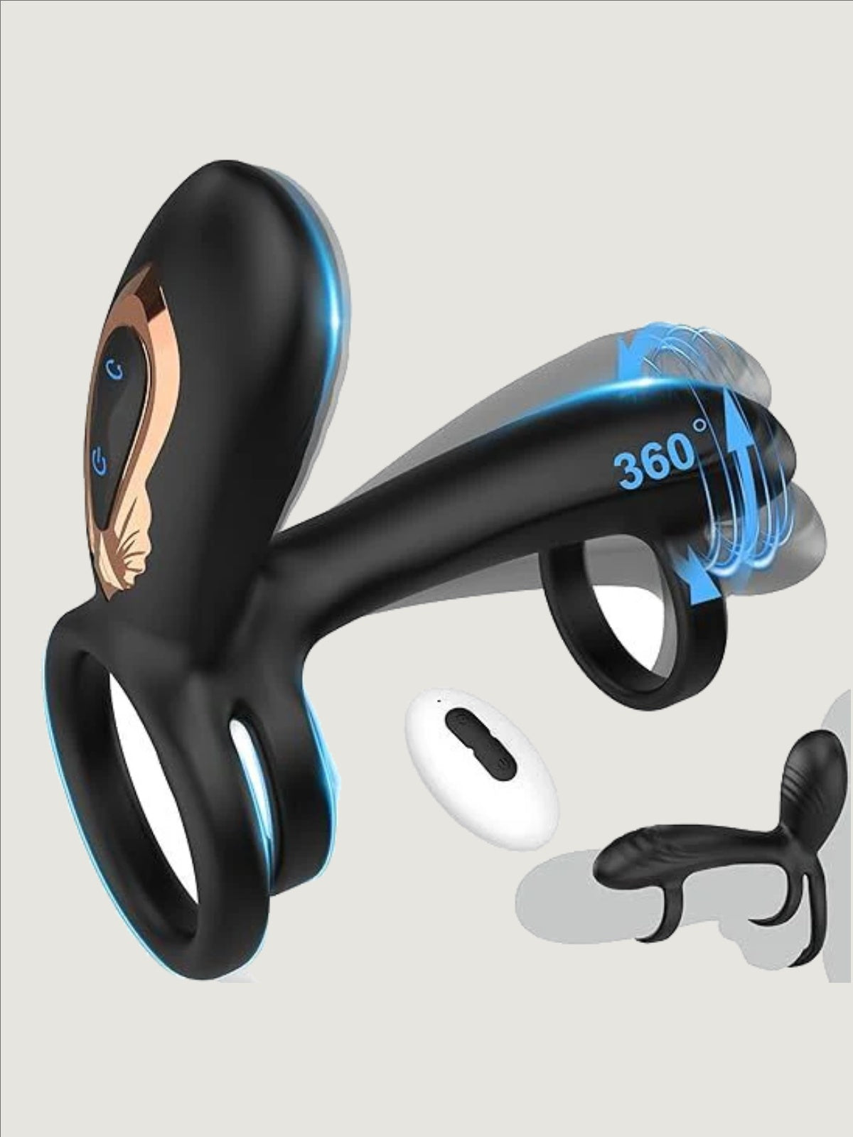 10 Function Couples Vibrator - G-Spot Stimulator, Penis Sleeve and Cock Ring with 360° Twist and Vibration