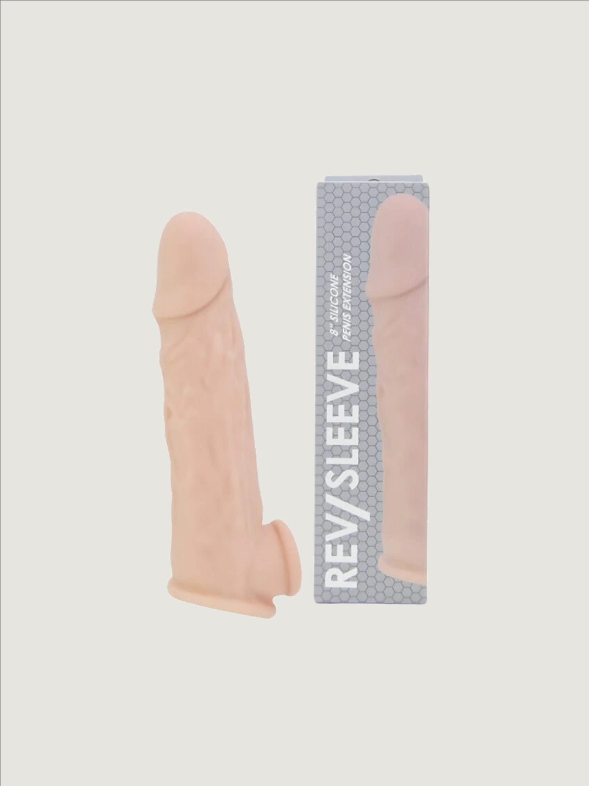 8 Inch Realistic Silicone Penis Extension Sleeve with Added Girth and Length - Rev-Sleeves