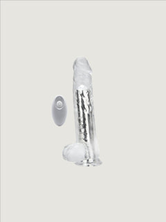 Remote Control Vibrating Jelly Dildo with 10 Functions, Suction Cup & USB Rechargeable