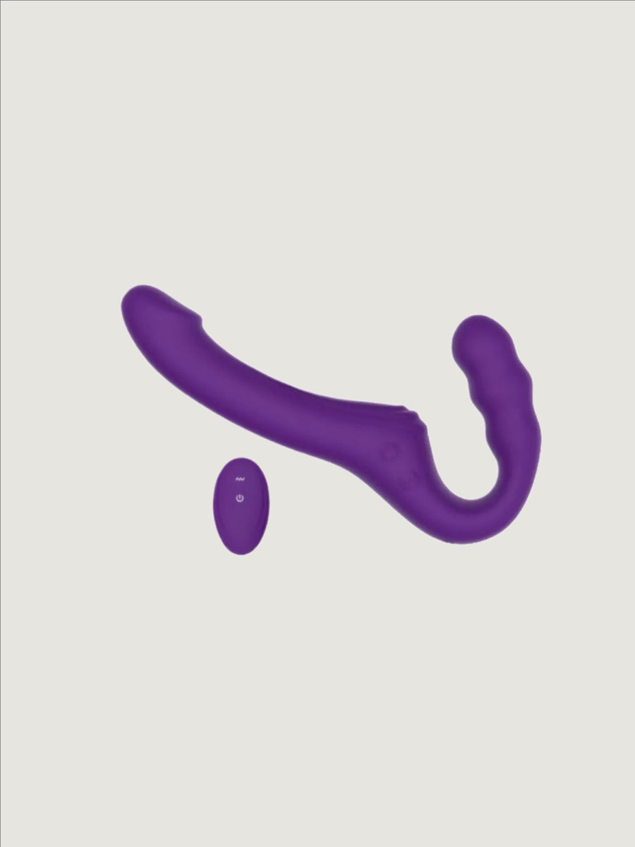 Mina Echo Remote Vibrating Strapless Strap On - 10 Modes, Waterproof, Silicone, Rechargeable, 9.5 In Long