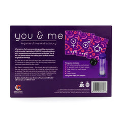 An overview of the You & Me couples board game components, inviting couples to explore intimacy and communication.
