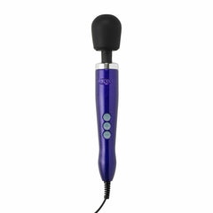 Purple Doxy Die Cast Mains Powered Ultra Wand, luxury sex toy with sleek metal finish and ergonomic design.
