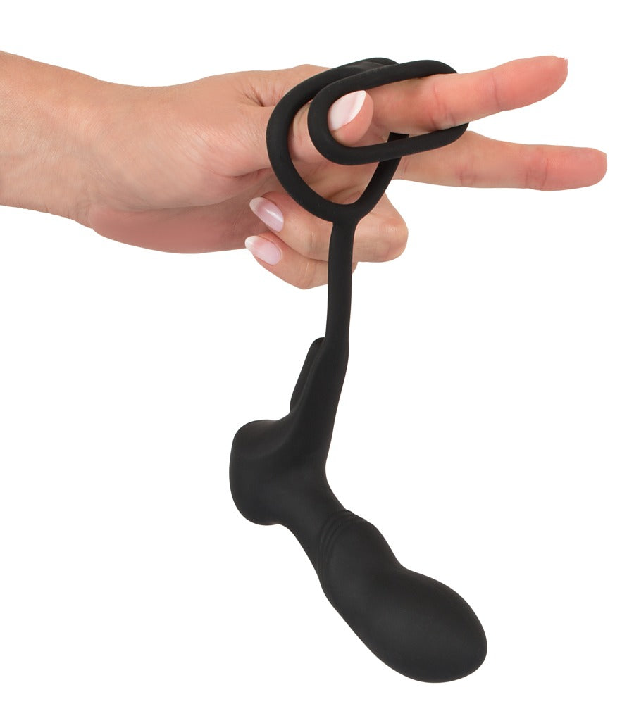 Double Ring & Plug with Vibrator by Black Velvets