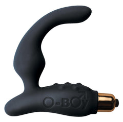 Rocks Off O-Boy 7 Prostate Vibrator with removable vibrator and 7 vibration modes, showcasing sleek design and textured surface.