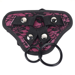 Strap on Harness with Lace - Adjustable with Multiple Sized-Rings