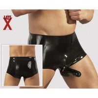 Thumbnail for Latex Boxer Brief With Penis Sleeve