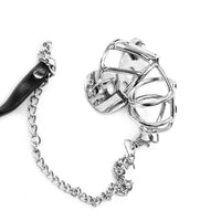 Stainless Steel Chastity Cage with leash