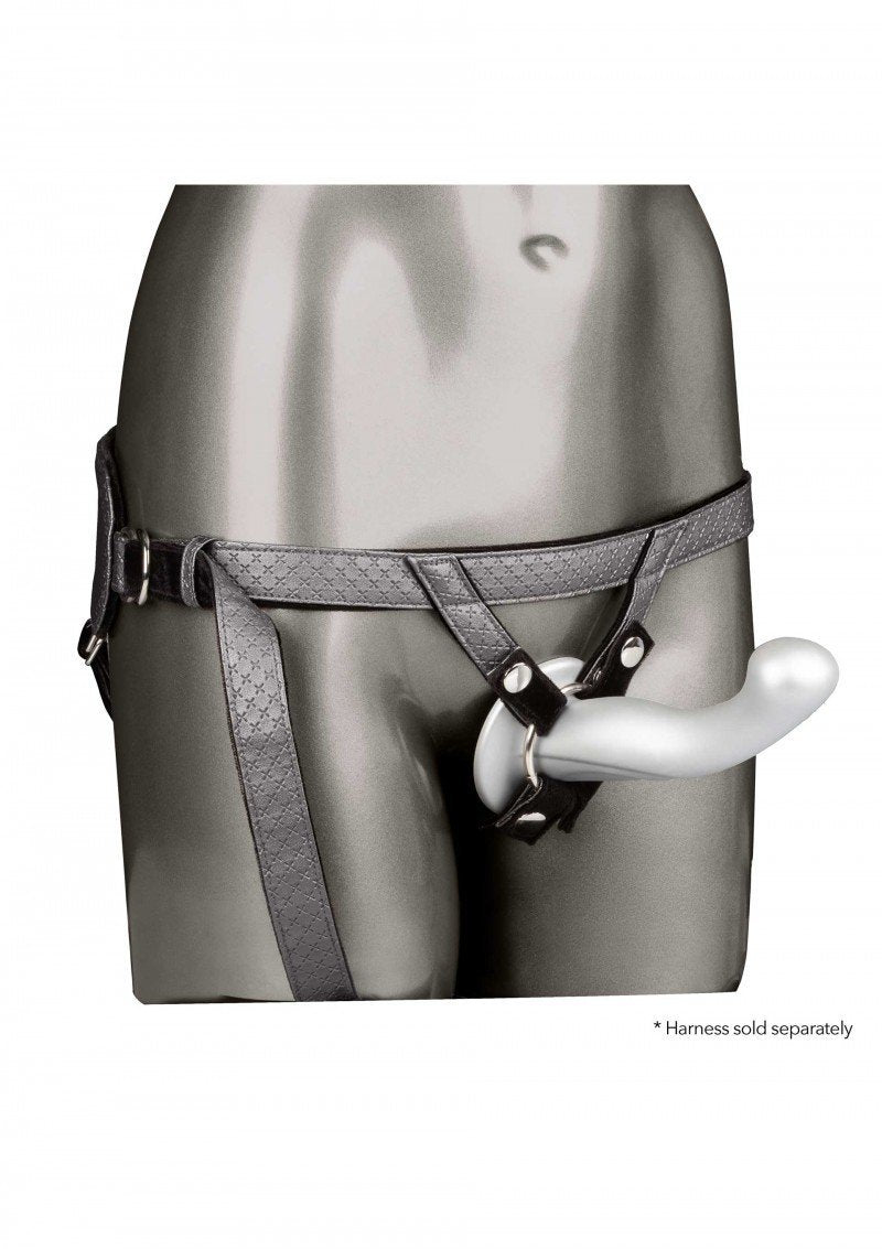 Silver Her Royal Harness sensual probe for deep G-spot stimulation, designed for strap-on use by Scala.