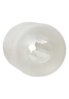 Transpa Helping Head Ultimate BJ Helper mini masturbator with massage beads, 2-inch length from Doc Johnson, soft and realistic texture.