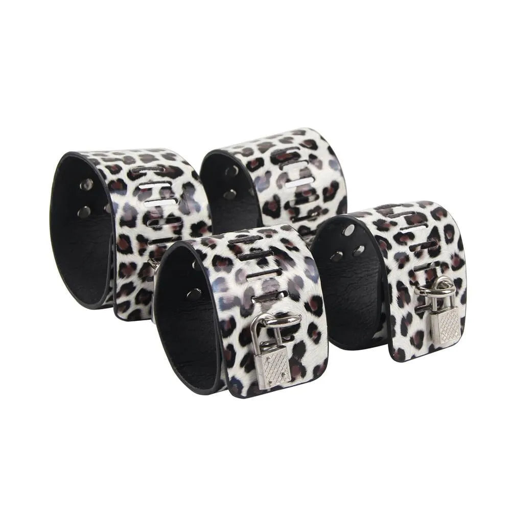 a set of three leopard print wristbands