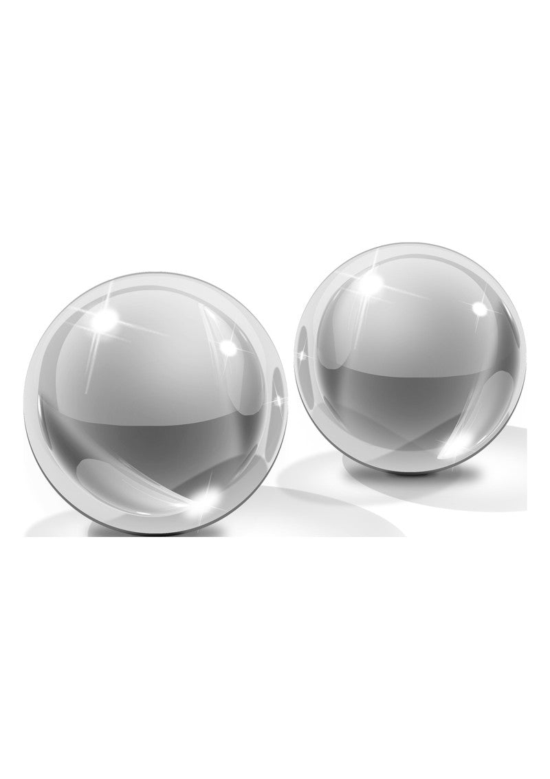 Transpa Icicles No.42 Ben Wa Balls, Pipedream Kegel exercisers with smooth, transparent design for pelvic strengthening.