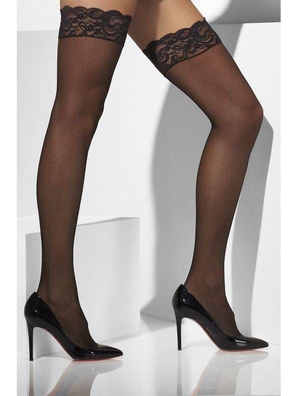 Sheer Hold-Ups With Lace Top by Fever