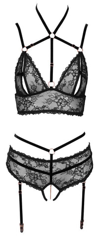 Thumbnail for Strappy Lace Bra set with Suspender Briefs