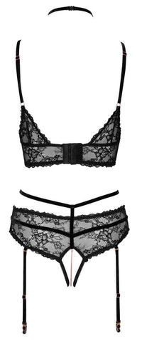 Thumbnail for Strappy Lace Bra set with Suspender Briefs