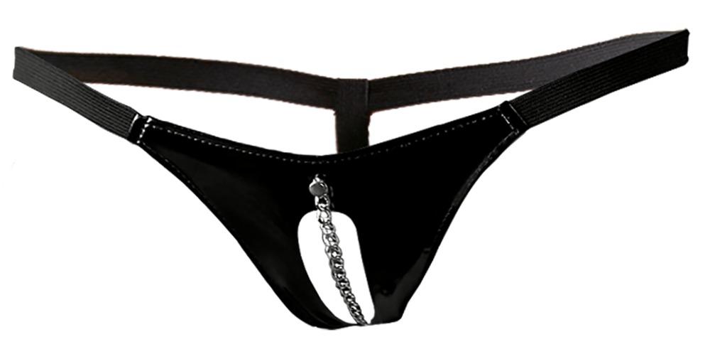 Vinyl G-String with Chain