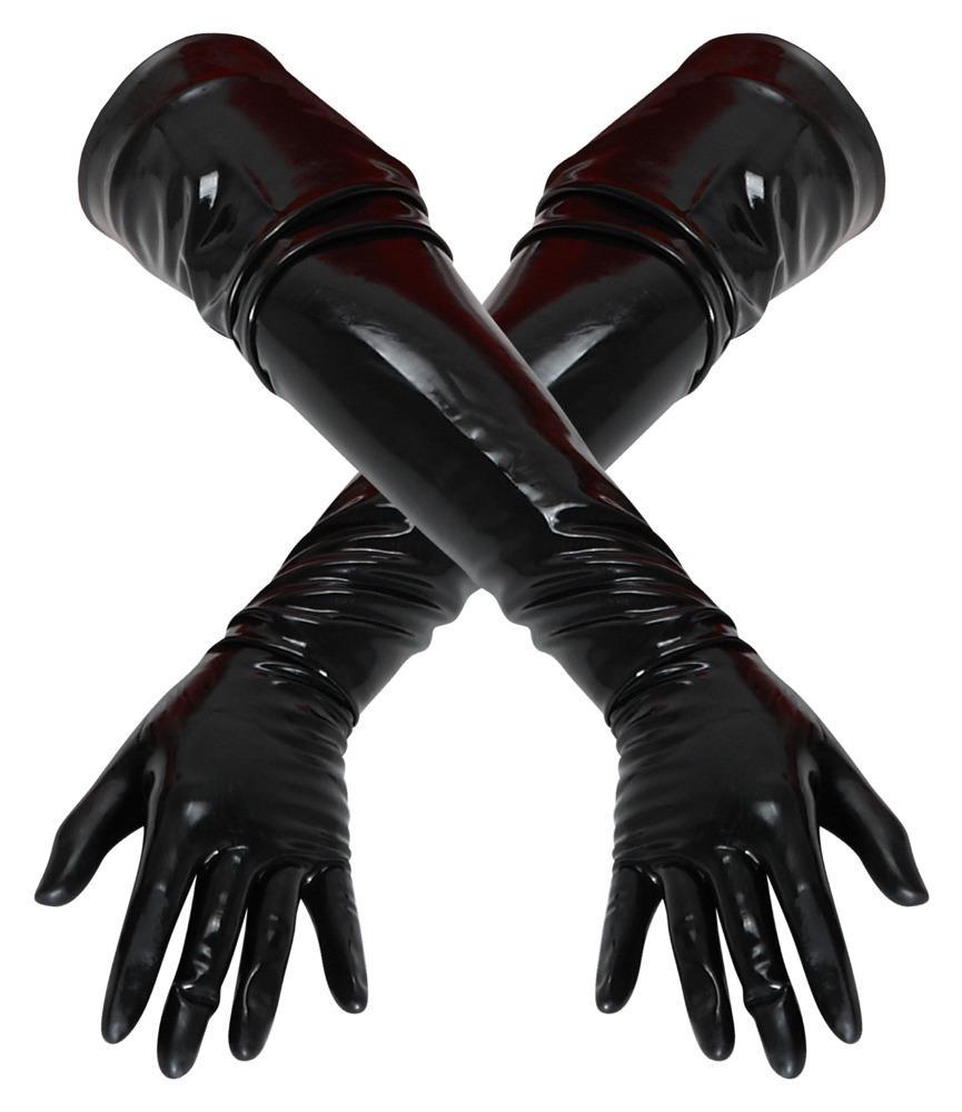 Black latex gloves by Orion, durable and stylish unisex gloves shown in the image.