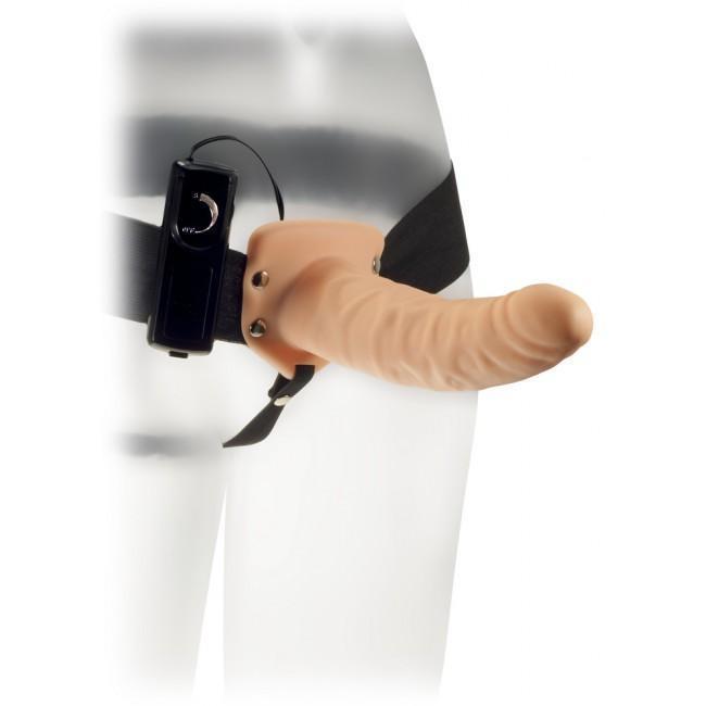 The Extender Plus 8" Vibrating Hollow Strap-On