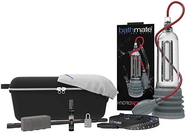 Bathmate X50 Xtreme Kit hydro pump and enlarger in sleek design, featuring a transparent cylinder and pump mechanism.
